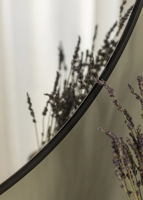 Black & Gold Circular Wall Mirror