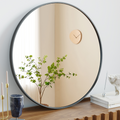Black & Gold Circular Wall Mirror