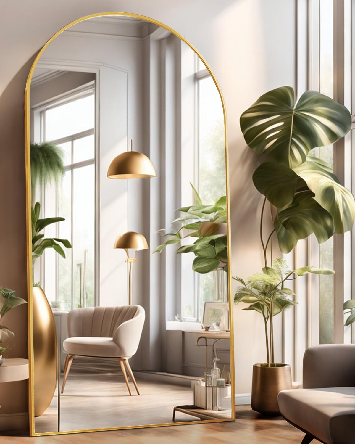 Gold Arched Floor Mirror ITRSG